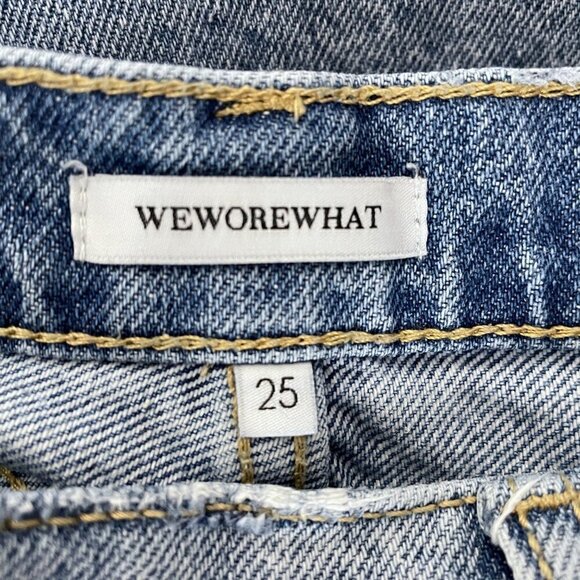 We Wore What Women's High Rise Boyfriend Jeans Taper Leg Light Wash size 25 - Picture 8 of 10